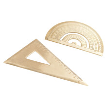 2Sets Golden Students Measuring Ruler Portable Metal