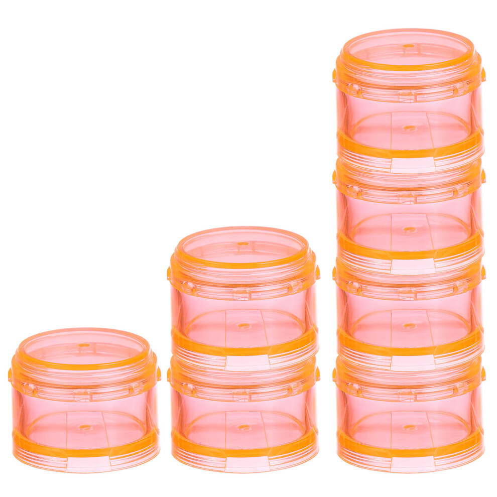 Iplusmile Orange 2Sets Mini Travel Container Sealed Weekly Pill Organizer Case