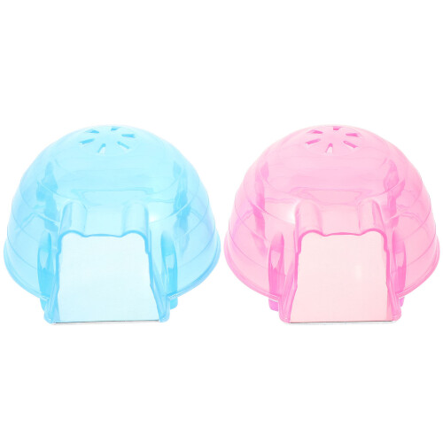 6Pcs Small Pet House Hamster Cottage Plastic Cooling Mini Hut Assorted