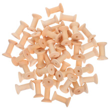50Pièces Bois Naturel Non Peint Pour Fil Tissus Beige