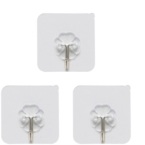 30 Pcs Clear Adhesive Hooks Wall Hook Nail 1