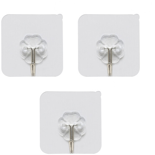 30 Pcs Clear Adhesive Hooks Wall Hook Nail 2