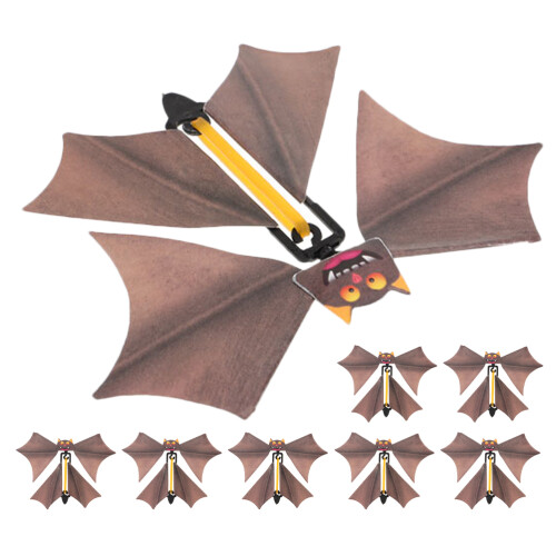 16Pcs Light Flying Bats Plastic Wind Up Halloween Toys 1