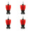 4Pièces Brosses Pour Perceuse Rouges En PP Nettoyage Maison Auto 9
