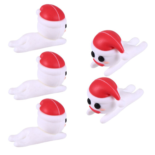 10Pcs White Silicone USB Cable Protective Covers Snowman Shape Durable 1