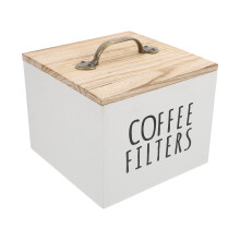 2Pcs Portable White Wooden Tea Organizer Box for Kitchen Coffee Candy