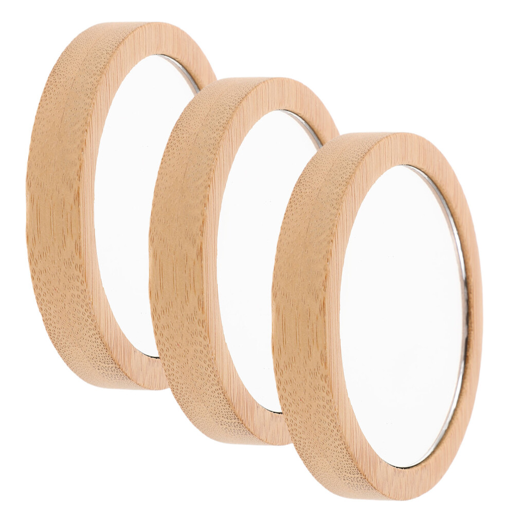 Artibetter 12Pcs Compact Wooden Vanity Mirrors Small Portable Mirror For Handbag
