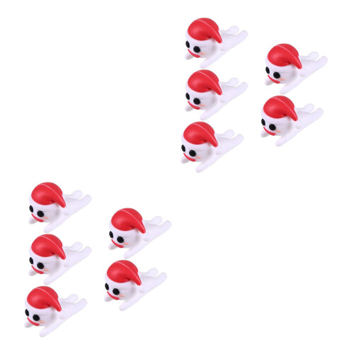 10Pcs White Silicone USB Cable Protective Covers Snowman Shape Durable 2