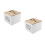 2Pcs Portable White Wooden Tea Organizer Box for Kitchen Coffee Candy 5