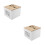 2Pcs Portable White Wooden Tea Organizer Box for Kitchen Coffee Candy 4