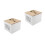 2Pcs Portable White Wooden Tea Organizer Box for Kitchen Coffee Candy 7