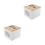 2Pcs Portable White Wooden Tea Organizer Box for Kitchen Coffee Candy 6