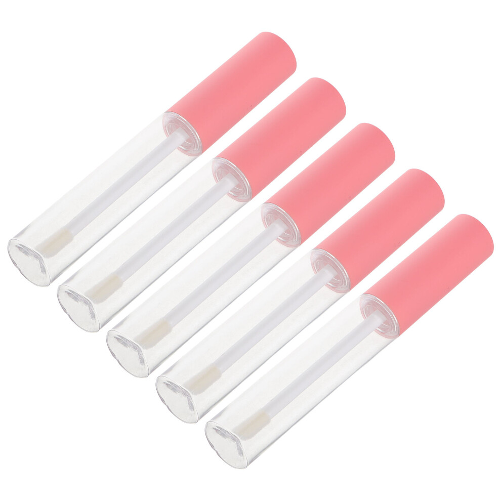Ohphcall Pink 25Pcs Lip Balm Tubes Empty Plastic Lip Gloss Containers Portable