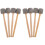 8Pcs Percussion Drumsticks Wood Handle Grey for Bass Drum Mallets 3