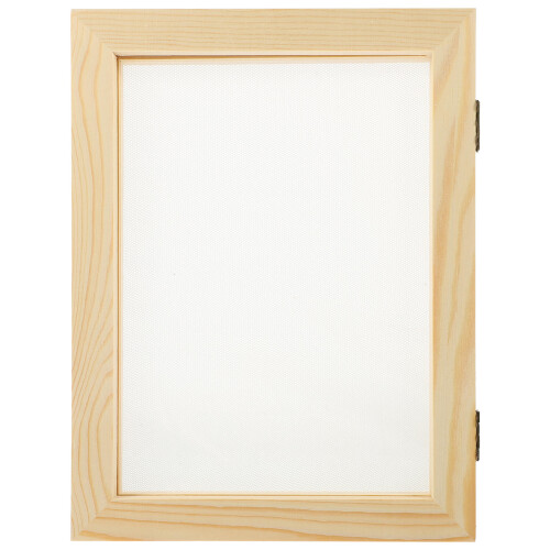 10Pcs Light Brown Wooden Handmade Paper Frame with Reusable Mesh 1