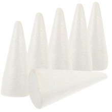 30Pcs Smooth White Foam Cones for DIY Decorations and Craft Projects