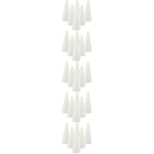 30Pcs Smooth White Foam Cones for DIY Decorations and Craft Projects 1