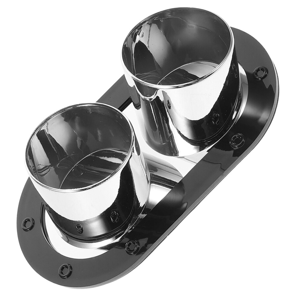 2Pcs Automotive Decorative Abs Bumper Fake Exhaust Tips For Cars Black 3593127066747