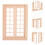 2Pcs 28-Panel Wooden Mini House Doors Hinged Frames DIY Multi-Color 10