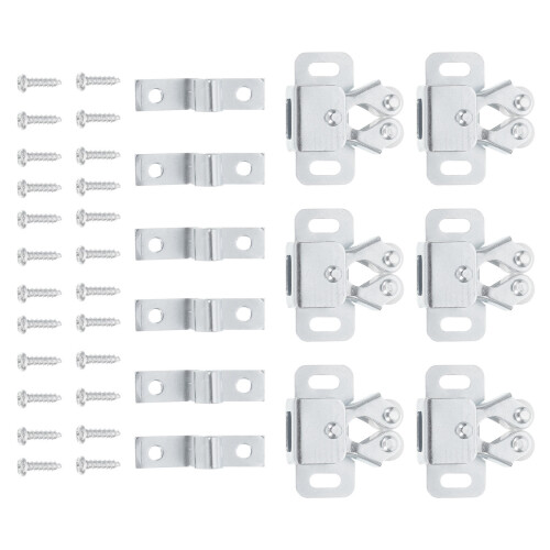70Pcs Silver Double Door Latch Cabinet Hardware with Ball Spring Catch