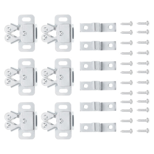 70Pcs Silver Double Door Latch Cabinet Hardware with Ball Spring Catch 1