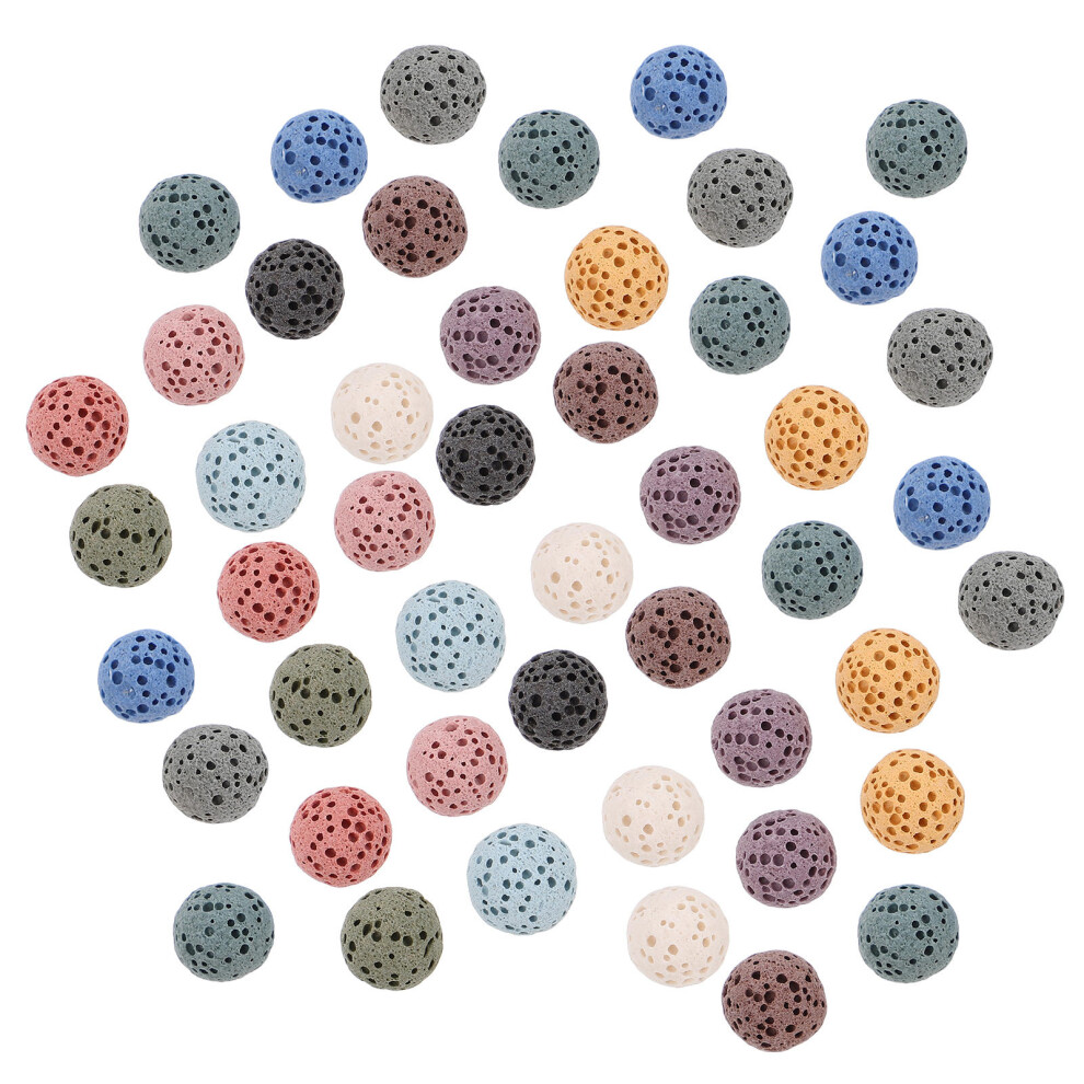 78 Pcs 8Mm Round Lava Rock Beads For Jewelry Making 3601048728580
