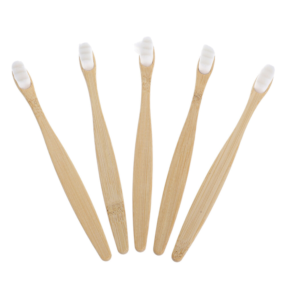 Ohphcall 2 Pack Simple Round-Tail Toothbrush Travel Brushes Medium For Adults