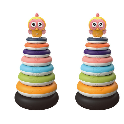 2 Sets Fun Recognition Toy Rainbow Ring Stacking Tower 2