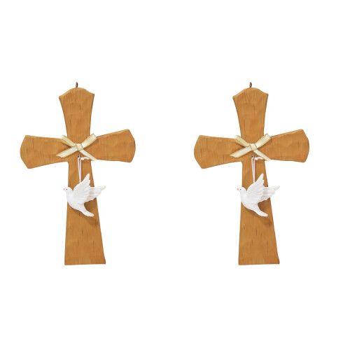 2Pcs Large Resin Cross Wall Decor Multi Colored Catholic Crucifix 1