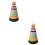 2 Sets Fun Recognition Toy Rainbow Ring Stacking Tower 7