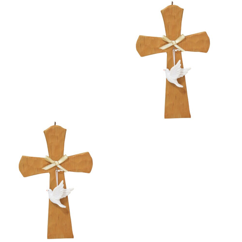 2Pcs Large Resin Cross Wall Decor Multi Colored Catholic Crucifix 2