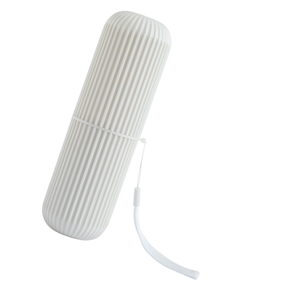 Totority Beige 1Pc Travel Toothbrush Storage Box Portable For Home Trip Use