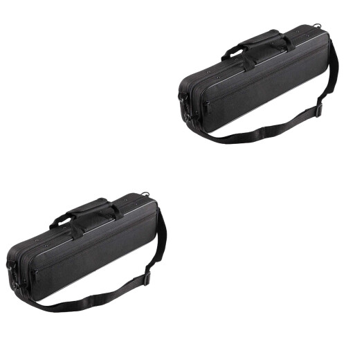 2Pcs Black Flute Shoulder Bag Durable Padded Case for Flute Storage 2