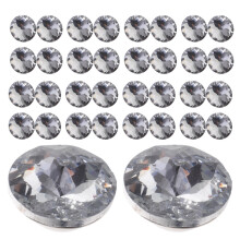 200 Pcs 20mm Clear Rhinestone Buttons With Metal Loop For Upholstery Crafts