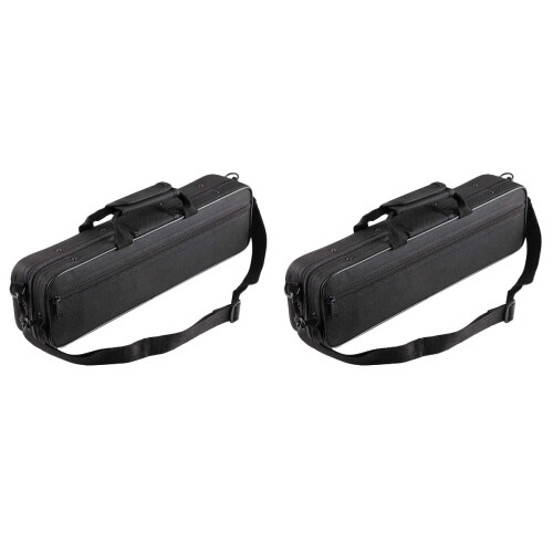 2Pcs Black Flute Shoulder Bag Durable Padded Case for Flute Storage 1