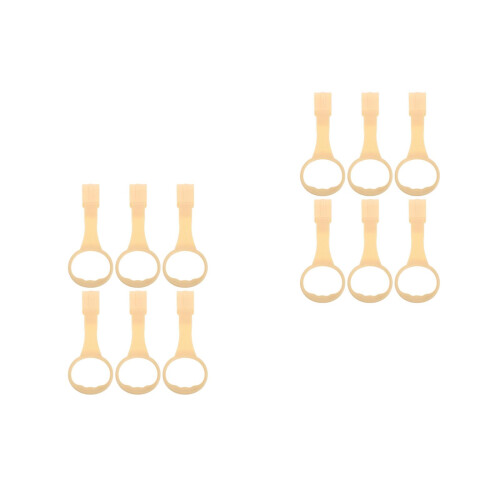 12Pcs Baby Pull Up Rings Light Yellow Soft Plastic Handles for Playpen 2