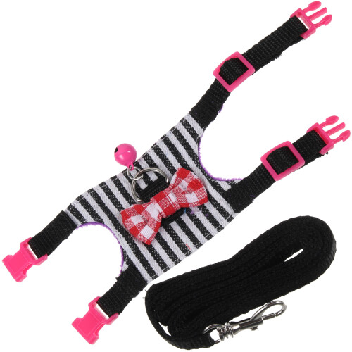 2Sets Skin-Friendly Denim Hamster Harness Leash Small Pet Walk Rope