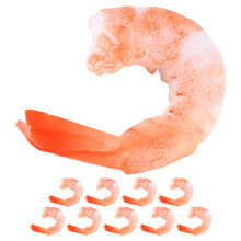 10Pcs Fake Cooked Shrimp Model For Display - Realistic Seafood Decor