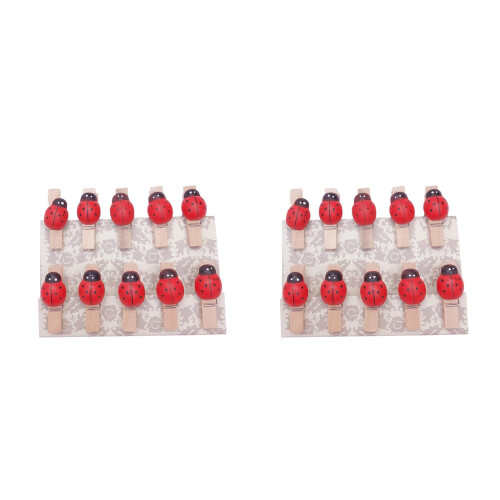 200Pièces Clips Bois Multi-Usage Mini Pinces Photo Cartes Décoratives 2