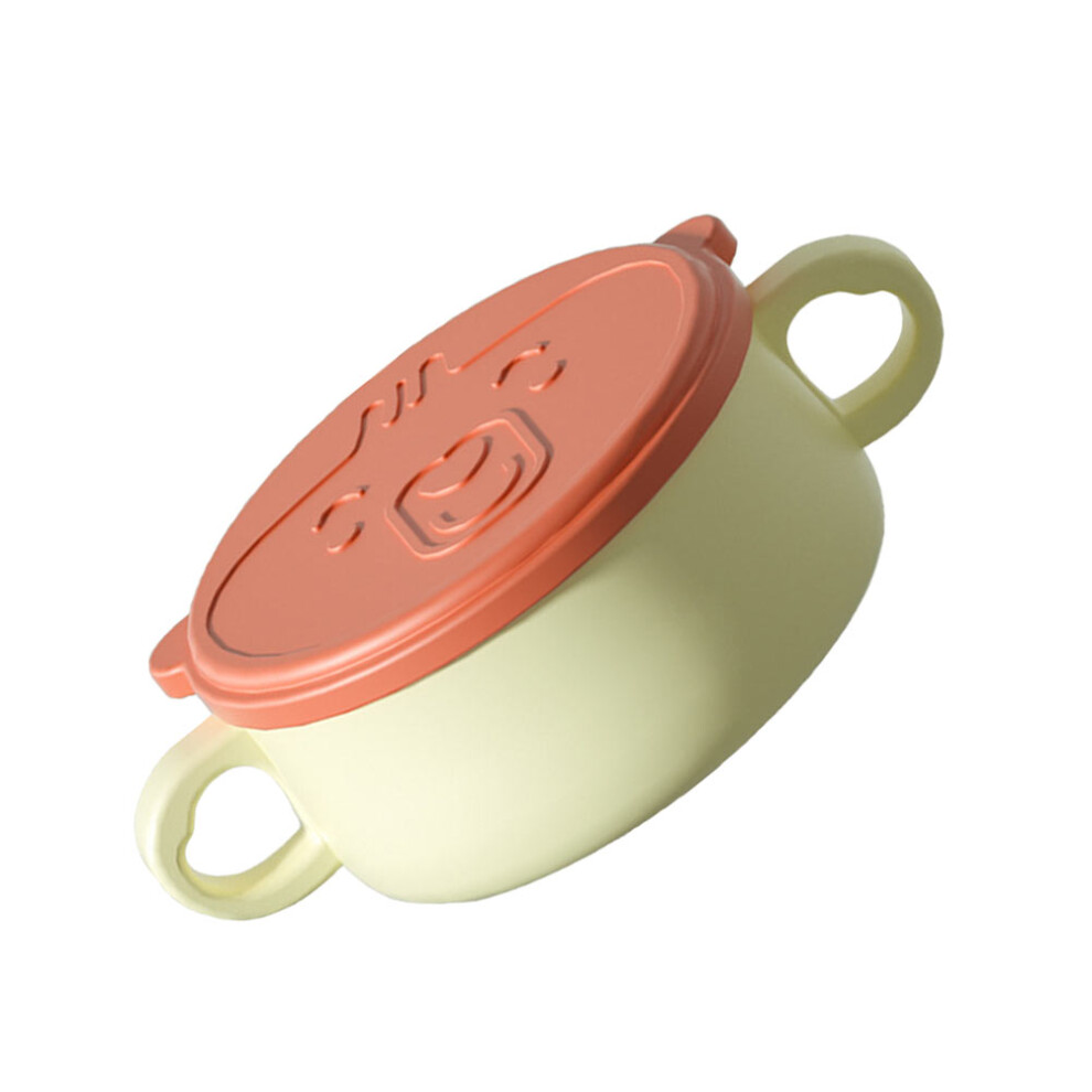 Villcase 2Pcs Infant Food Grinding Bowl Orange Stainless Steel Baby Tableware