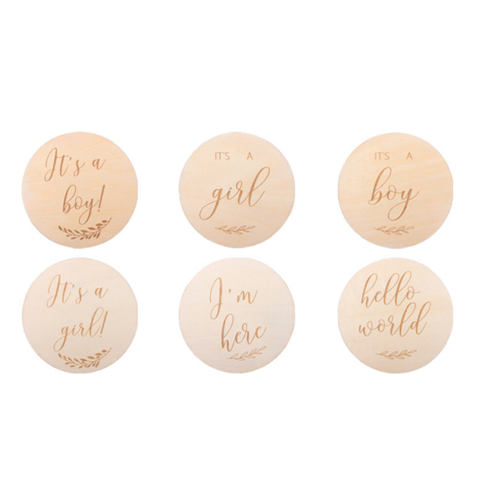 24 Pcs Wooden Cards Household Markers Discs Random Style Ohphcall