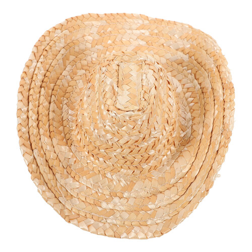 4Pcs Small Cowboy Hat Mini Straw Doll Hat For Diy 2