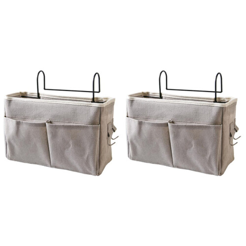 2 Pieces Storage Bag Organizer Bedding Organiser Bedside Hanging 1