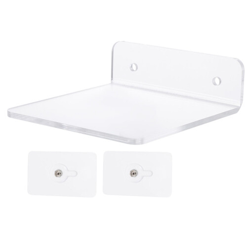 4Pcs Punch-Free Floating Shelf Transparent Acrylic Wall Mount Rack 2