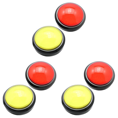 6 Pcs Game Answer Buzzer With Red Yellow Two Foot Switch And Led Light 1