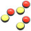 6 Pcs Game Answer Buzzer With Red Yellow Two Foot Switch And Led Light 6
