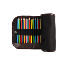 Rollup Pencil Case Canvas Organizer With 36 Slots Black