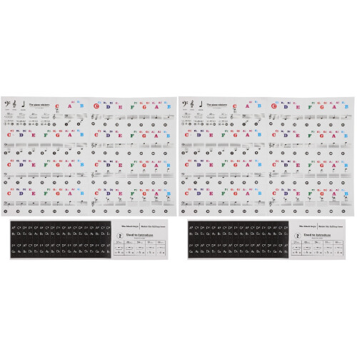 4 Sheets Beginner Piano Keyboard Stickers For Electronic Organ 2