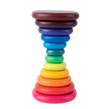 24Pcs Creative Stone Shape Building Blocks Natural Wood Kids Plaything