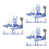 9Sets Blue Mini Construction Vehicle Toy Plastic Forklift Model 4